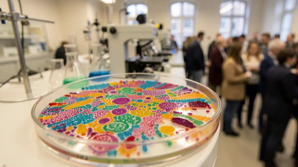 Imatge genèrica d'un cultiu bacterià en una placa de Petri en un laboratori.