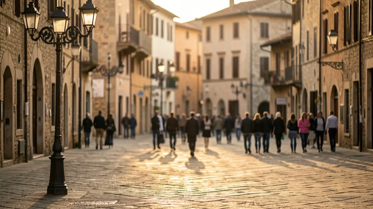 Imatge genèrica d'una plaça de poble mediterrani amb enllumenat públic i ombres.